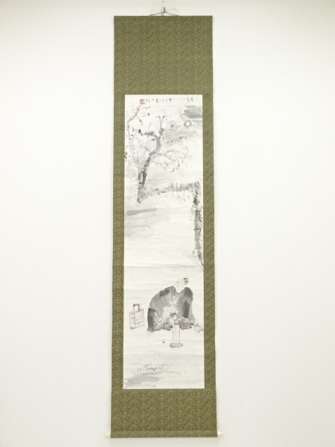 JAPANESE HANGING SCROLL / HAND PAINTED / SCENERY / BY NIHO SHIRAKURA (1926)